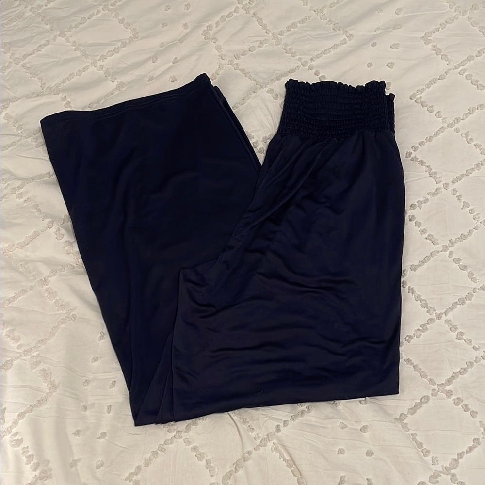 Elegant blue Wide Leg Pants silky soft with a nice sheen